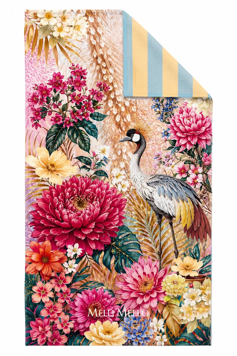 Melli Mello | Oriental Paradise | Strandlaken 90x180cm | Gewafeld Microvezel | Dubbelzijdige Print | Sneldrogend