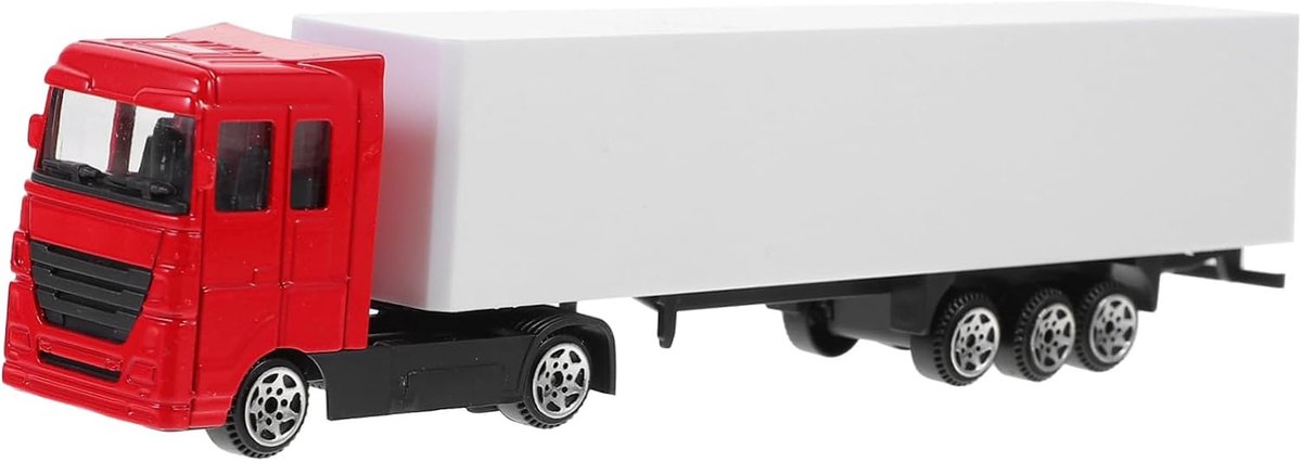 Speelgoed Container Vrachtwagen - Mini Vrachtauto Speelgoed - Kinderspel - Gedetailleerd Model - 20 cm - Rood