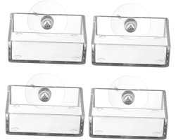 Aquarium voerbak - Voerbeker garnalen - Vis voeren - Met zuignap - 6.5 cm - Transparant