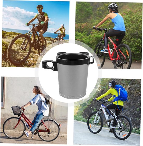 Fleshouder Fiets - Bekerhouder Stuur - Drankjes Meenemen - Eenvoudige Montage - 15.5x12cm - Grijs — afbeelding 5