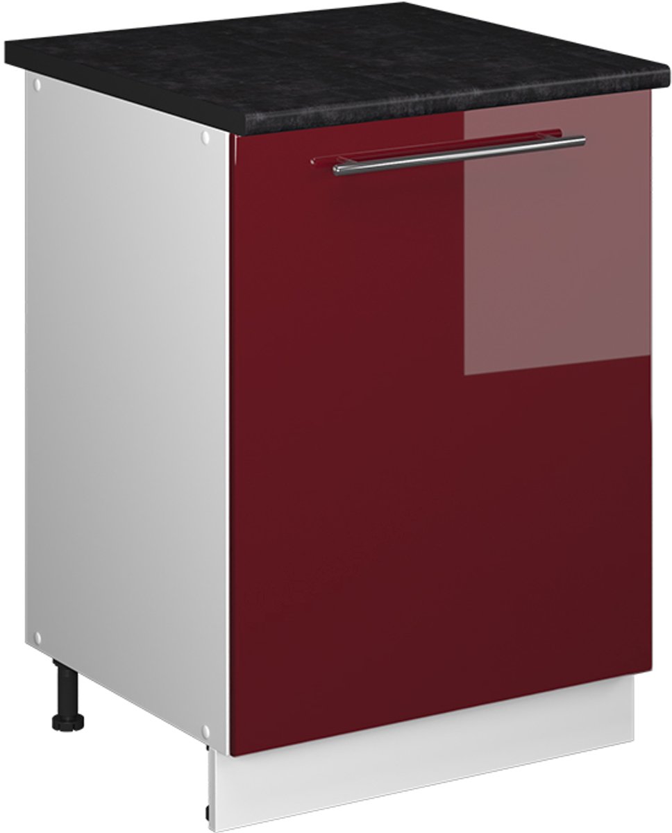 Vicco Wastafelkast Fame-Line, Bordeauxrode hoogglans/Wit, 60 cm
