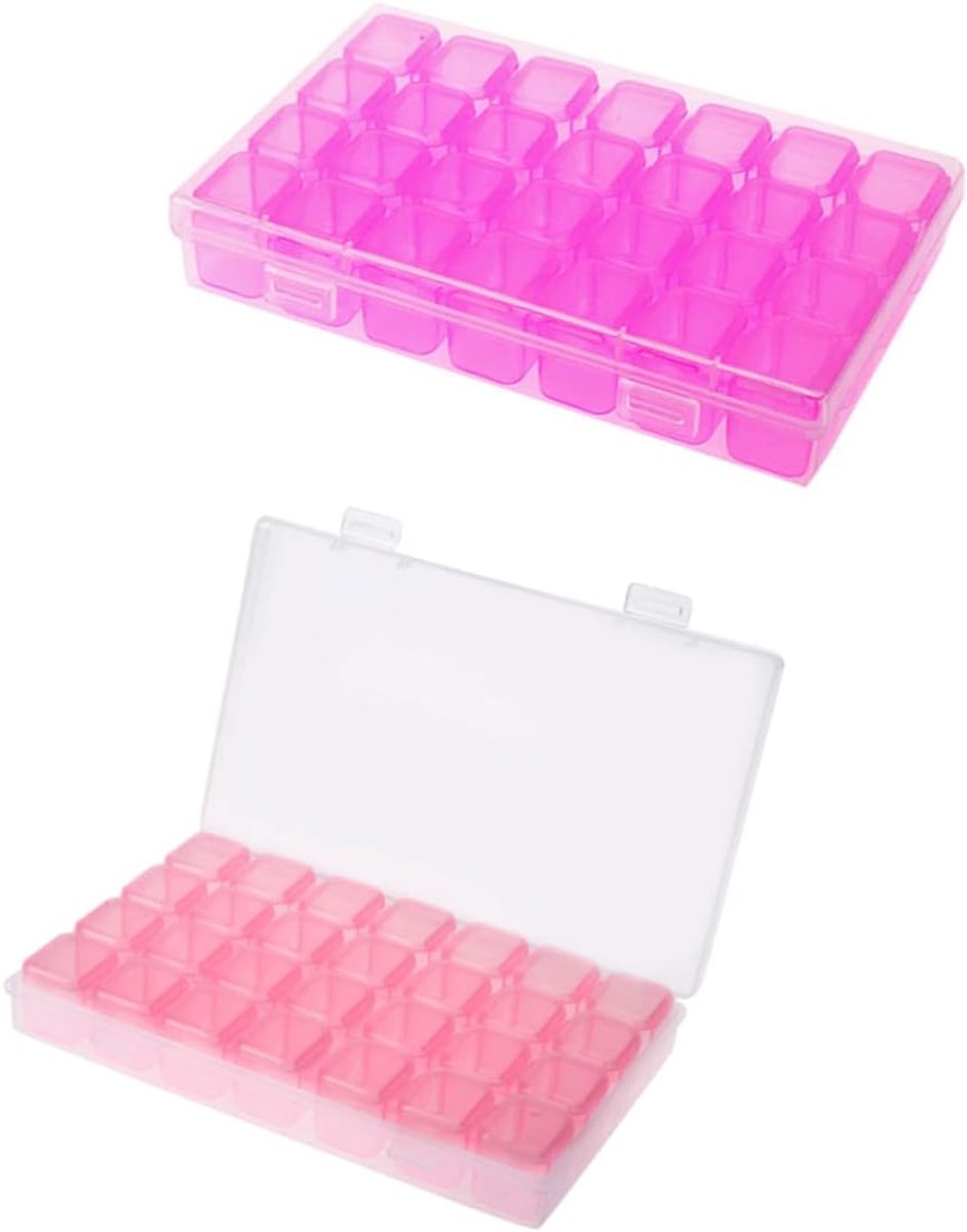 Opbergdoos Sieraden - Nail Art Box - Kleine Spullen Sorteren - 28 Verstelbare Vakjes