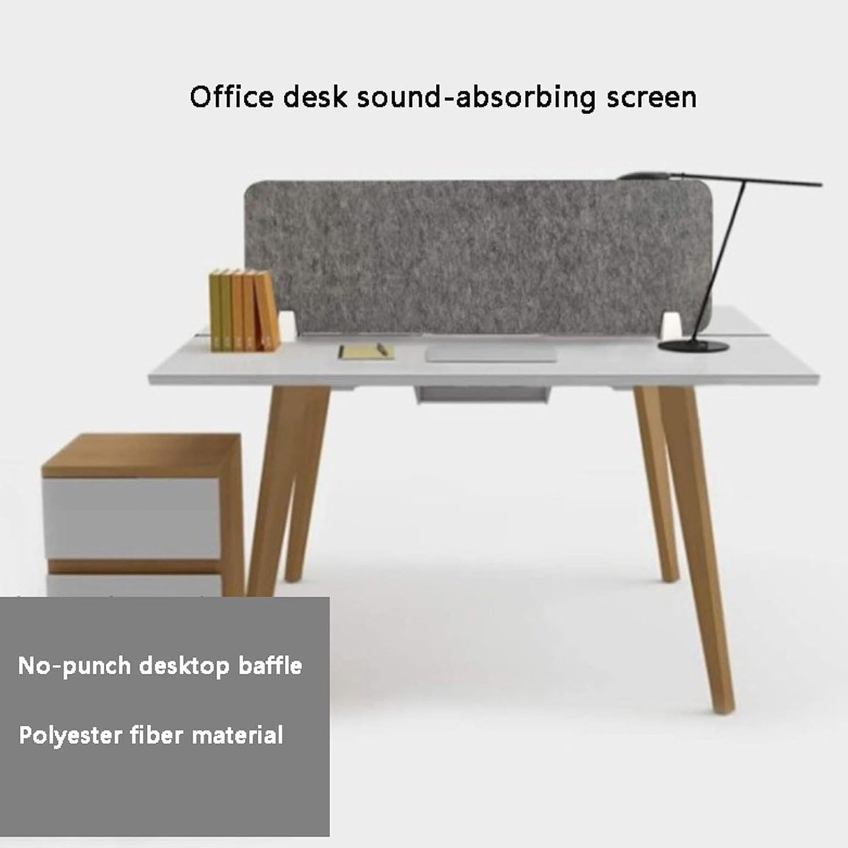 Bureau scheidingswand - Bureauverdelers akoestisch - Privacy creëren - Gemaakt van vilt - 30 x 40 cm - Grijs — cadeau in Cadeau-ideeën - foto 4