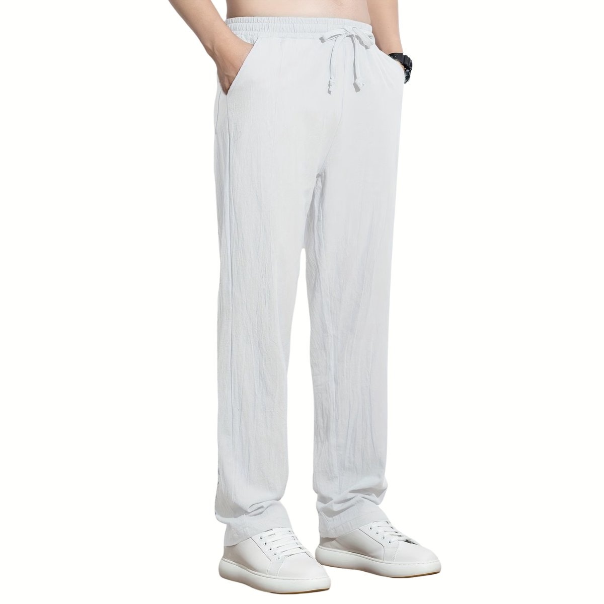 Currero Linnen Broek Heren - Zomerbroek - Volwassenen - Lange Broek - Pantalon - Strandbroek - Zomer - Ibiza Stijl - Wit XXL