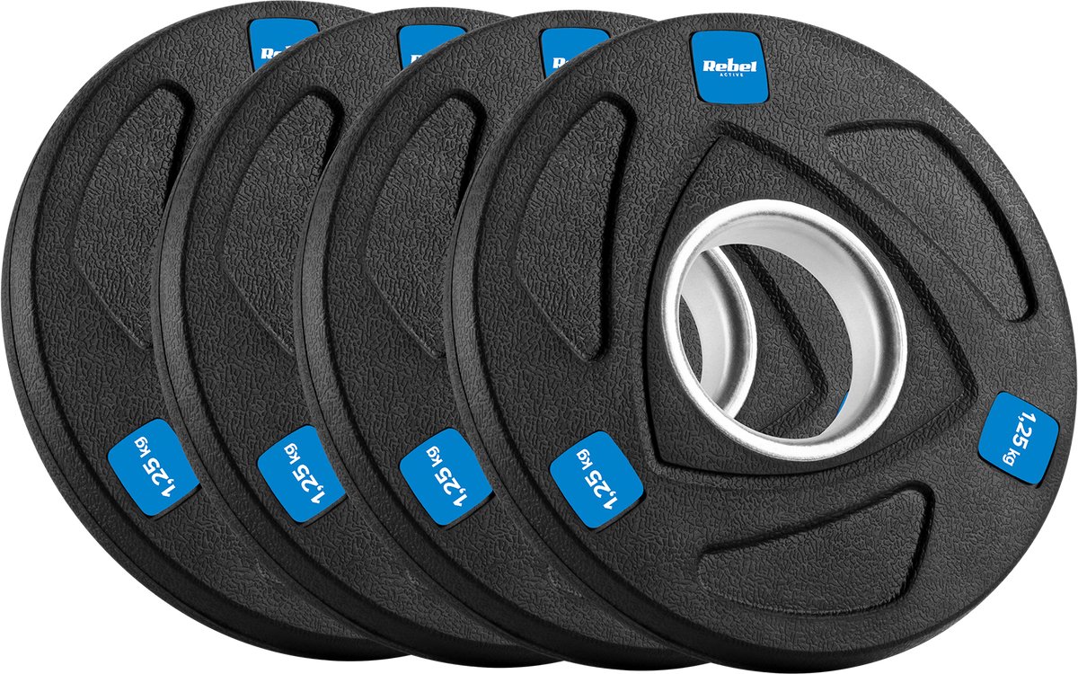Rebel Active Serie - Olympische Gietijzeren Gewichten - 4x1,25 kg - 51 mm - Gummeerde Schijf