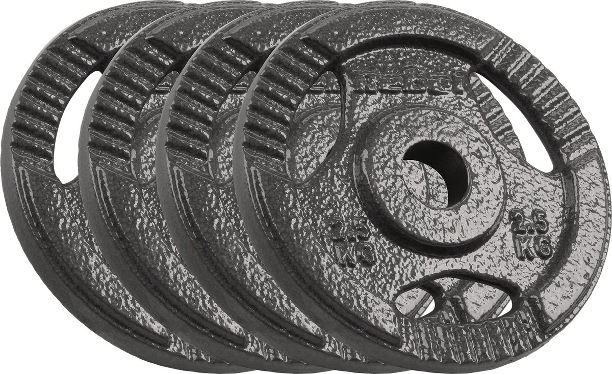 Rebel Active Serie - Gietijzeren Halterschijven - Set van 10kg - 31mm Gat - Met Handvatten