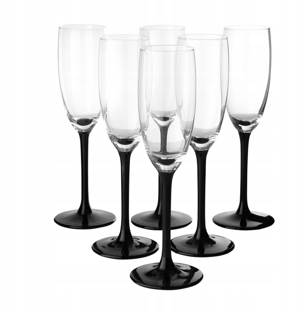 Royal leerdam altom design 6 exclusieve champagne glazen met zwarte onyx voet - 180ml - Champagne glas - Premium glazen