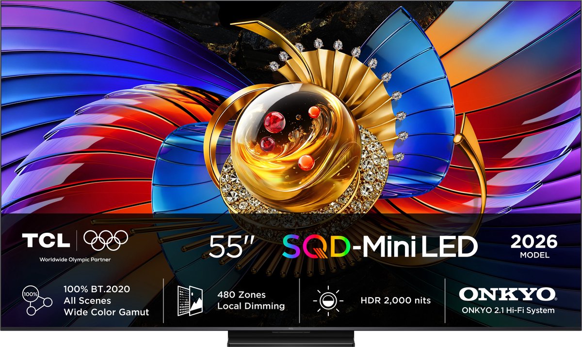TCL MSQLED80L 55MSQLED80L tv 139,7 cm (55") 4K Ultra HD Smart TV Wifi Zwart 2700 cd/m²