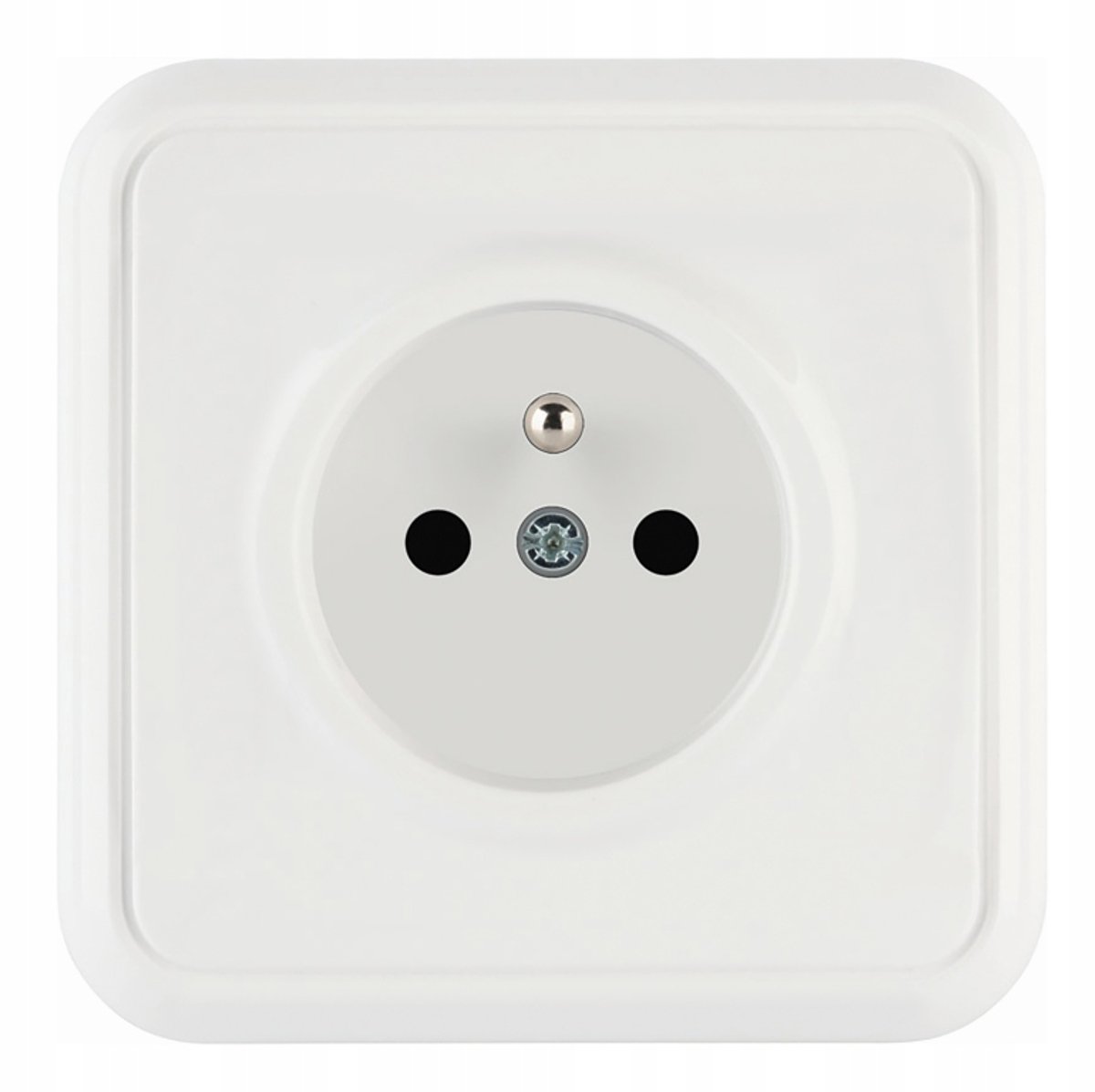 Duwi CosmoLuxe Serie - Enkelstopcontact met Aarding - Wit - Onderbouw