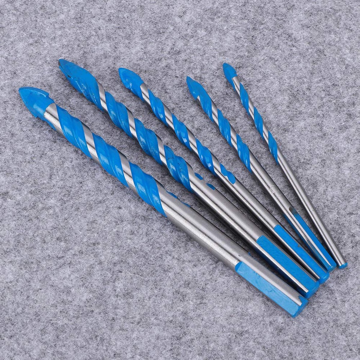 Middenboor Set - Tegelboor Glasboor - Gaten Boren - Snelstaal Materiaal - 5 Delig - Blauw