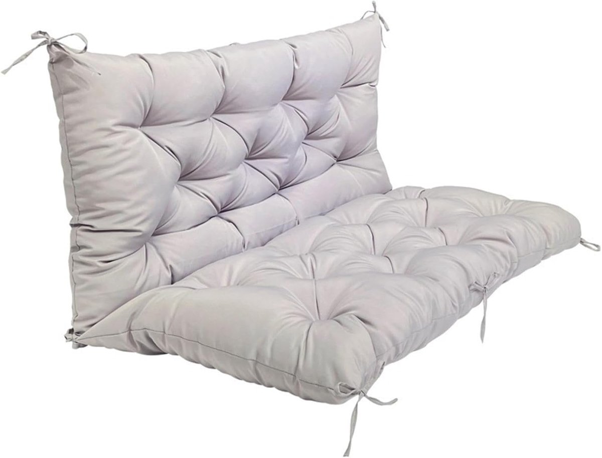 Buitenbank Zitkussen - Ligkussen Vervangend - Buiten Ontspannen - Weerbestendig Polyester - 1016 x 1016 cm - Grijs