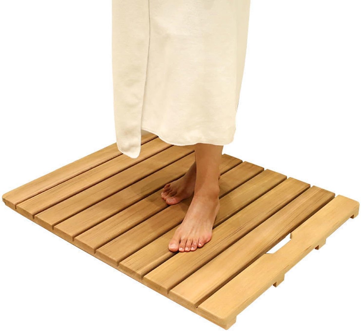 Bamboe Badmat - Douchemat Houten Vloer - Veilig Douchen - Niet-slip Voeten - 70x110cm - Houtkleur