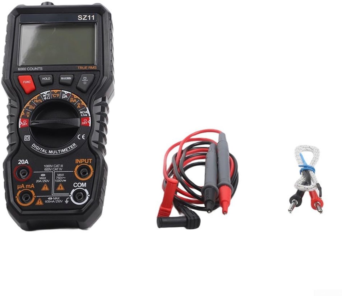 Digitale Multimeter - Elektrische Tester - Nauwkeurig Meten - Handsfree Magnetische Basis - 6000 Tellingen - Zwart