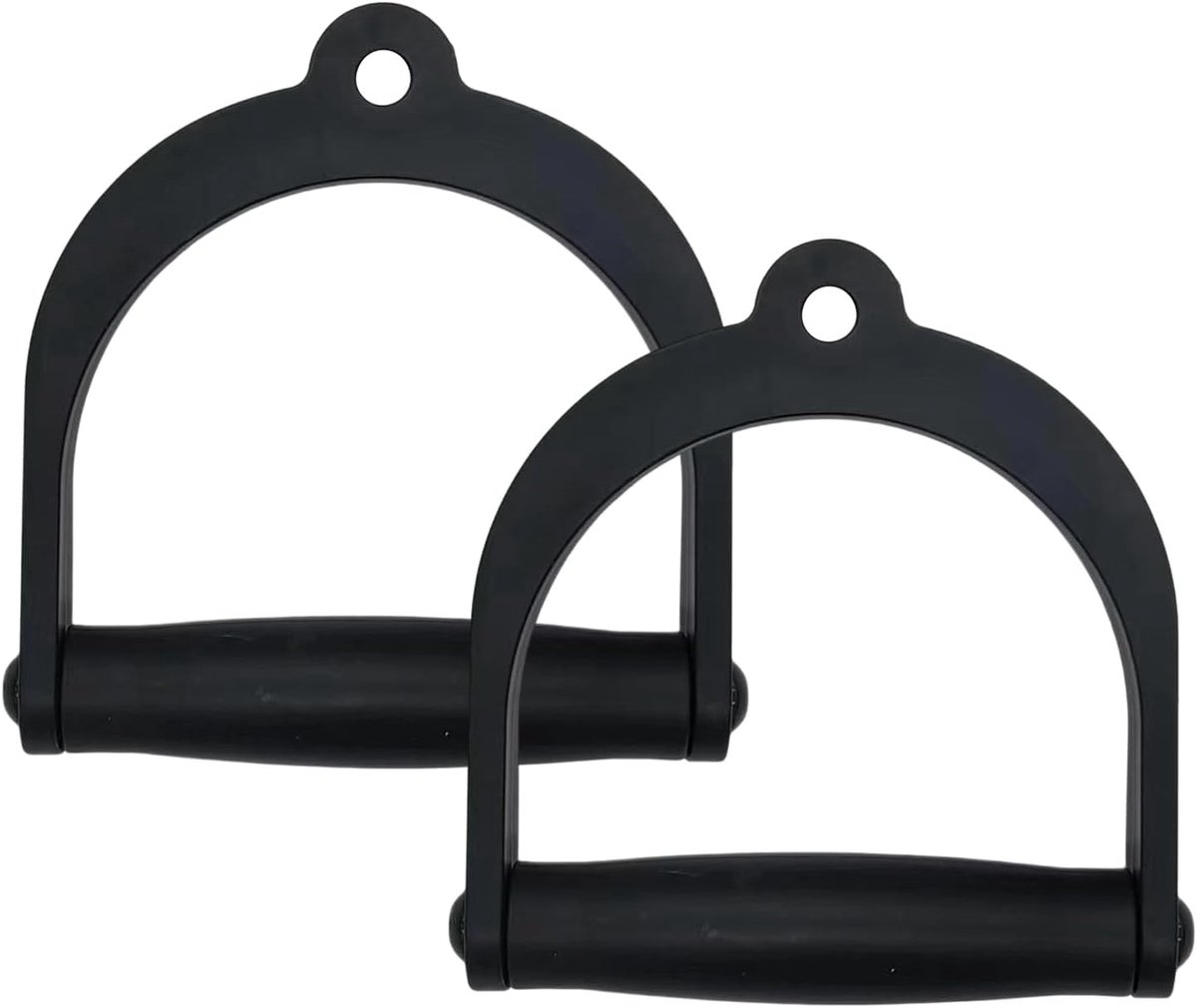 Kabel Handvatten - Workout Grepen - Kracht Training - Ergonomisch D-Ontwerp - 2 Stuks - Zwart