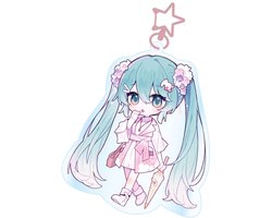 Hatsune Miku Acrylic Keychain Kawaii Summer Time