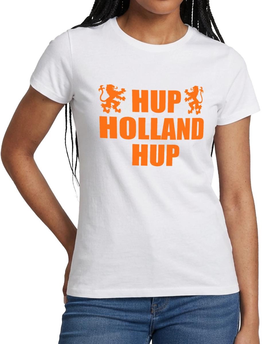 Nederland Voetbal Shirt Hup Holland Hup T-Shirt Dames