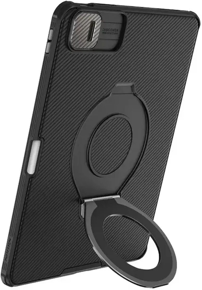 Nillkin CamShield Pad Hoes Geschikt voor iPad Air 11 (2024/2025) / iPad Air 10.9 (2022/2020) / iPad Pro 11 (2022/2021/2020) - Back Cover met Camera Slider - Magnetische Standaard - Zwart