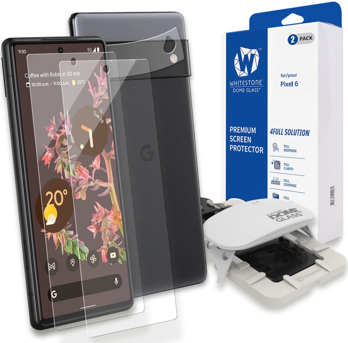 Whitestone Dome Glass Google Pixel 6 Screen Protector (2-Pack)
