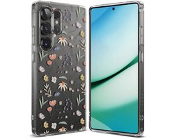 Ringke Fusion Design | Hoesje Geschikt voor Samsung Galaxy S25 Ultra | Back Cover met Antikrascoating | Militaire Standaard | Dry Flowers