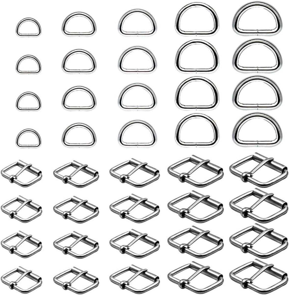 40 Stuks Tas Accessoires voor Het Naaien van Tassen, Inclusief D-Ringen, Sliding Buckles en Gespen