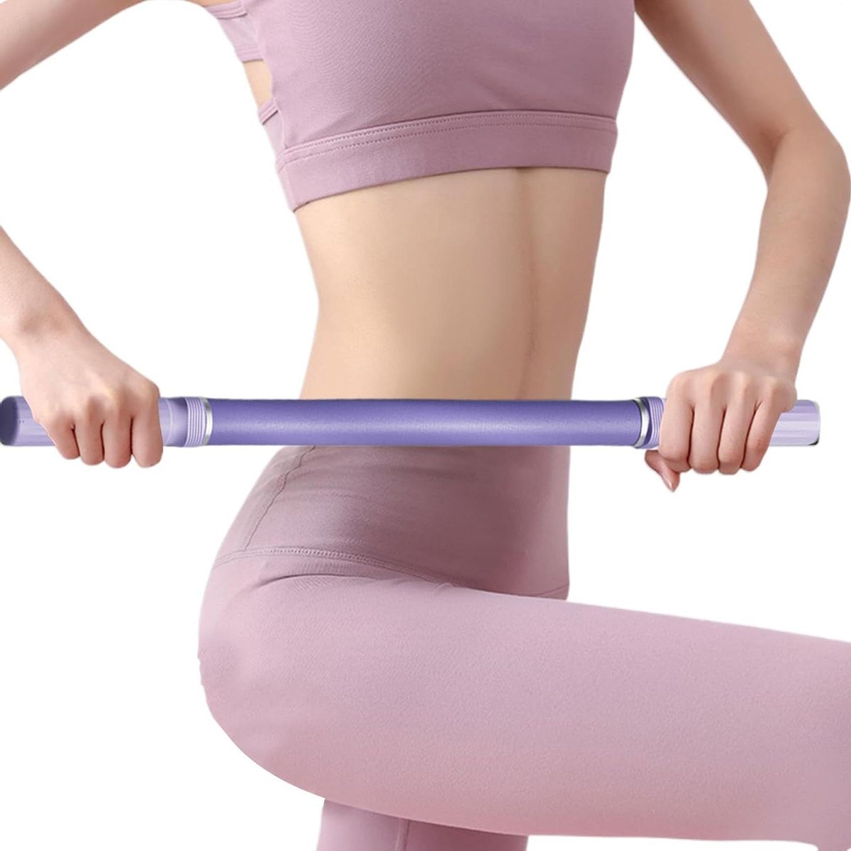 Beweeglijkheidsstok - Pilates Apparatuur - Lichaamsontspanning - Ergonomisch Ontwerp - 58 cm - Paars