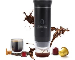 Draagbaar Koffiezetapparaat - Reis Koffie - Onderweg Genieten - 3 In 1 Ontwerp - 120 Ml - Zwart