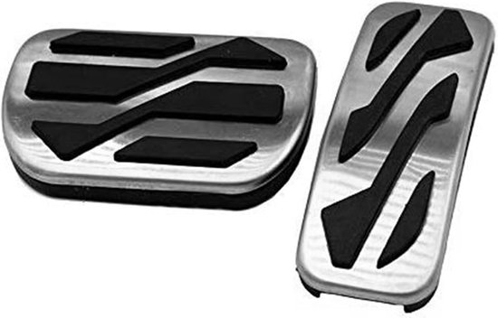 Pedaalhoezen Set - Rem Gaspedaal - Veilig Rijden - Antislip Oppervlak - 2 Stuks - Zilver Zwart — afbeelding 2