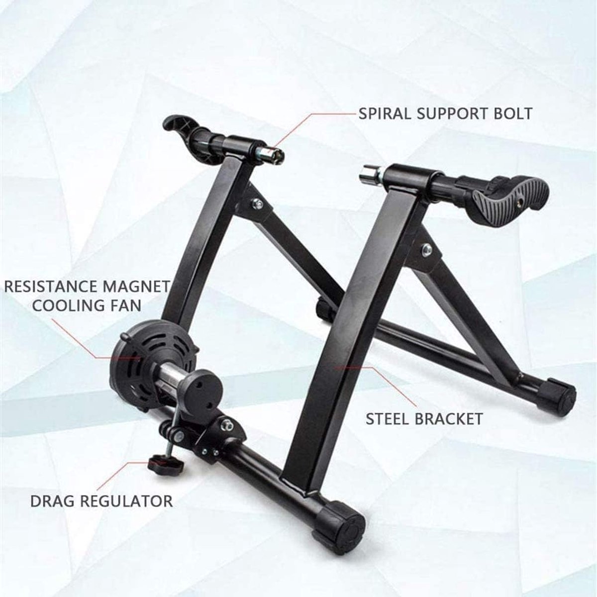 Fiets Trainer - Indoor Standaard - Thuis Trainen - Opvouwbaar Ontwerp - Tot 135kg - Zwart