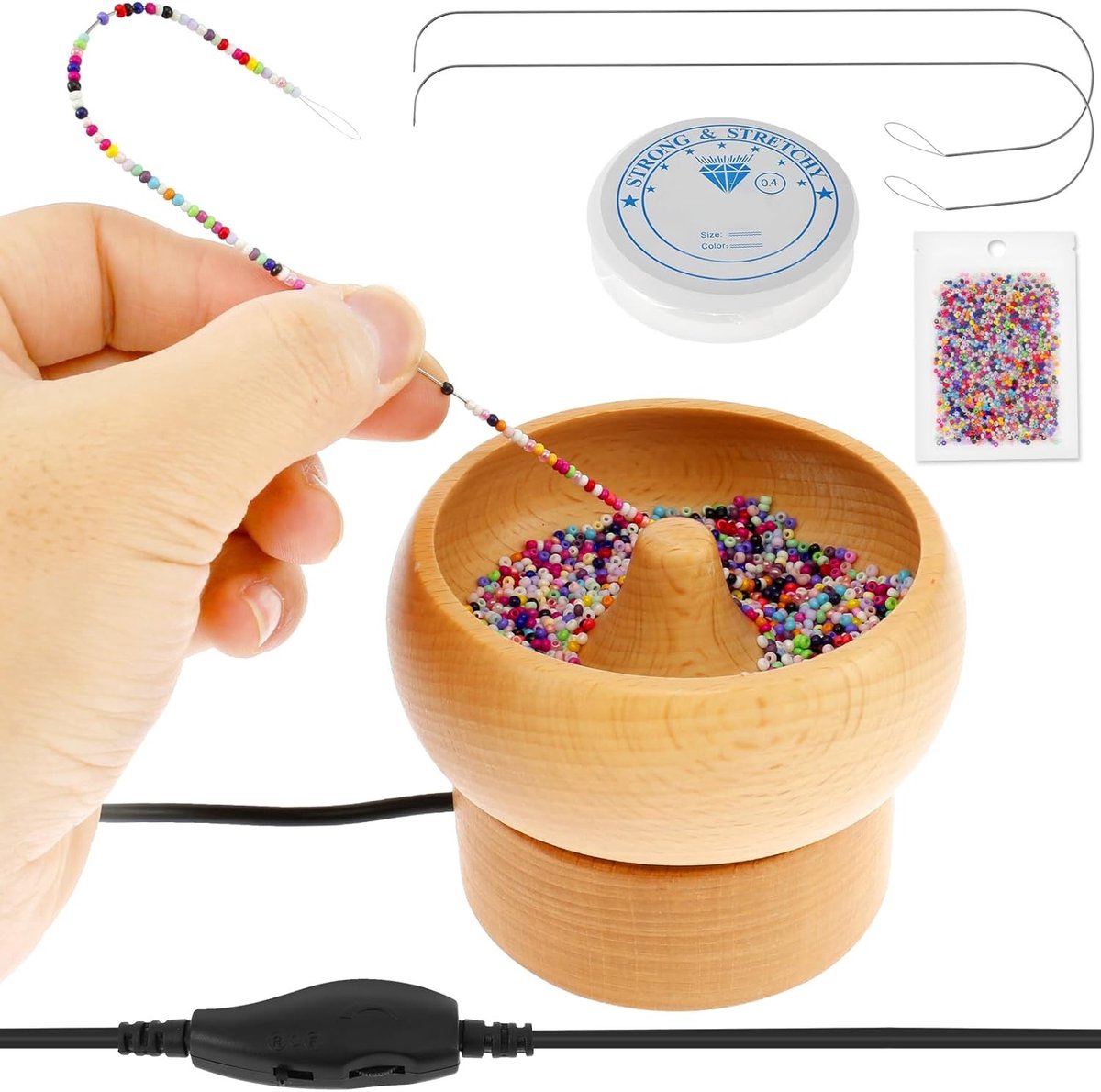 Pearl Spinner Set voor Sieraden Maken - Elektrische Kralen Spinner voor Snelle DIY Armbanden en Kettingen