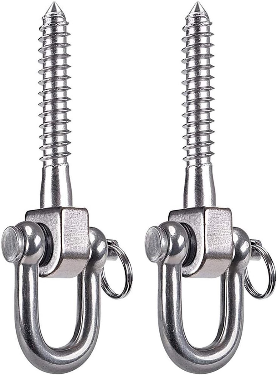 Swing Hangers 180° Set met RVS Beugels, 800kg Capaciteit voor Hangmat, Yoga Hangstoel en Schommels (2 Pack)