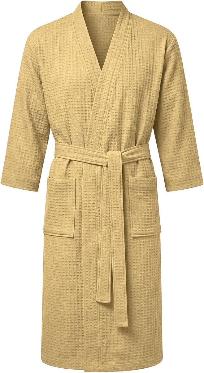 Unisex Wafel Badjassen en Badhanddoeken - Lichtgewicht Douchewrap en Spa Robe met Zakken voor Thuisgebruik