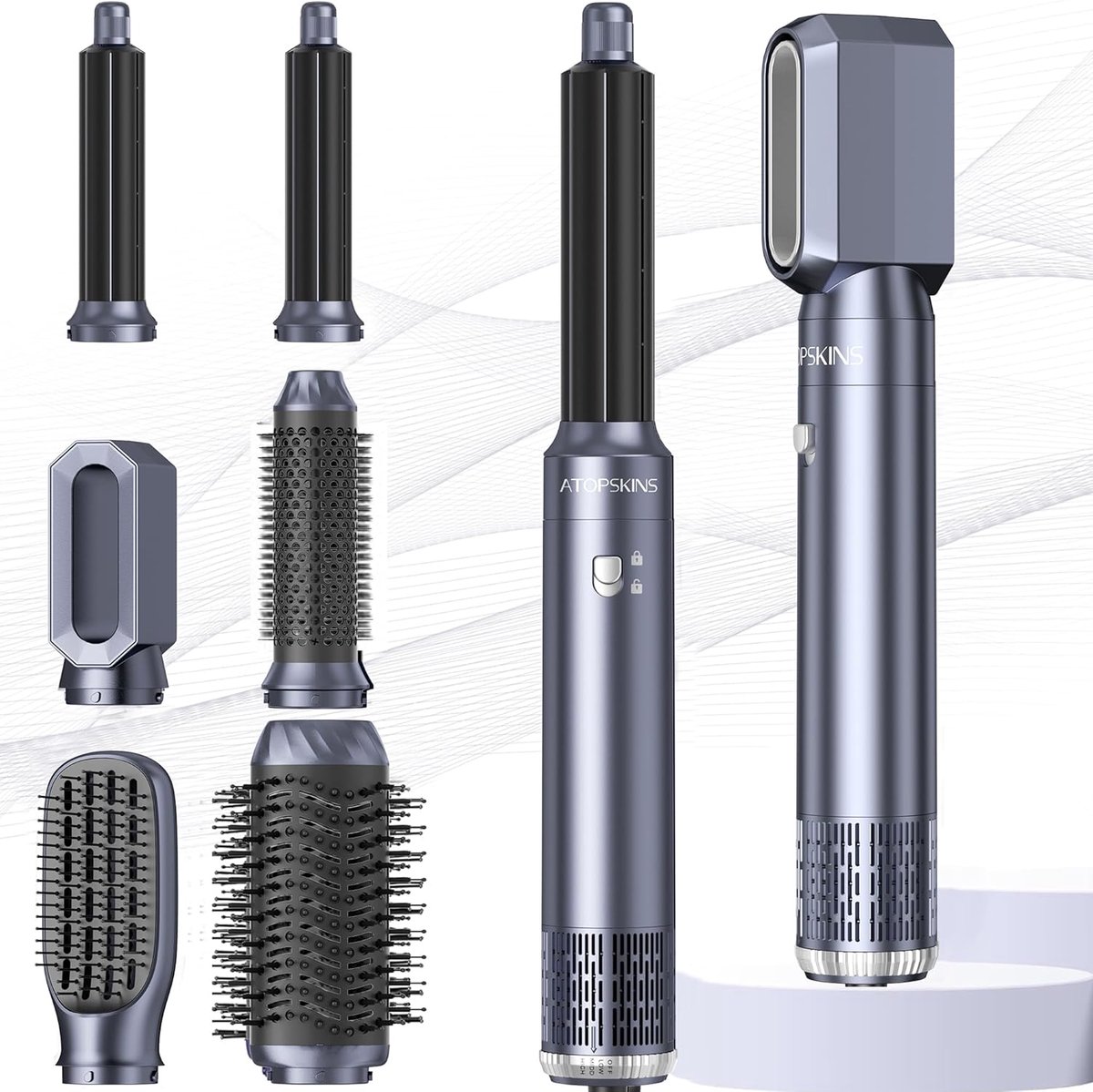 Thijox - Air Styler Pro Hairstyler 6 in 1 - Multifunctionele Haardroger, Krultang, Föhn, Stijltang, Styling Brush, Geschikt voor Alle Haartypes, Compa