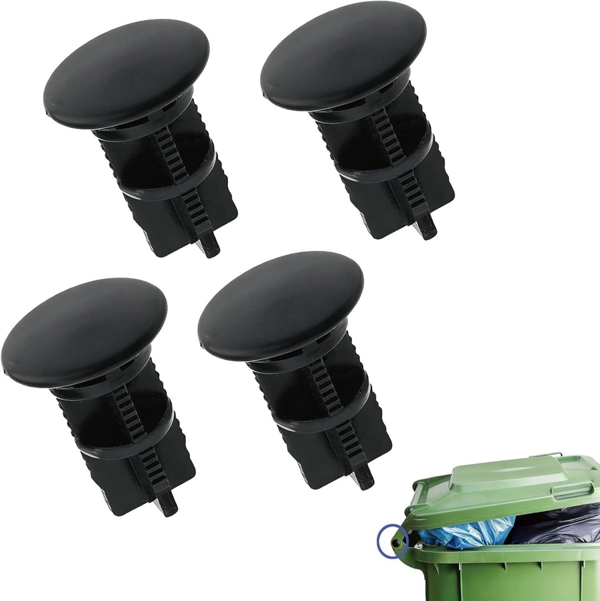 Scharnierstiften voor vuilnisbakdeksels - 4 stuks, 43mm×18mm, ideaal voor 100/120/240 liter vuilnisbakken, duurzame deksel sloten en vervangingsonderdelen