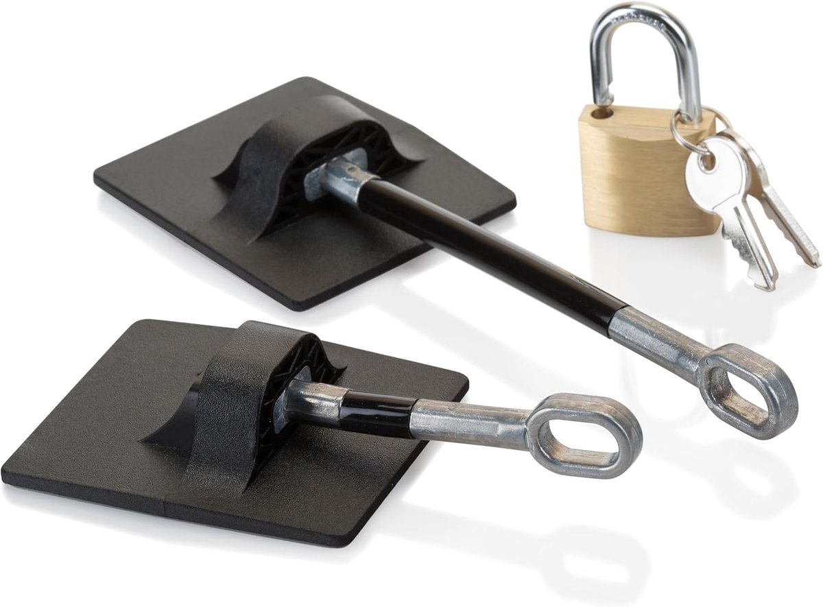 SnelShoppen - Fridge Lock met Hangslot - Zwart - Sterke Beveiliging voor Koelkast - Ideaal voor Medicijnen, Alcohol, Lunch - Permanent Bevestigd met 3