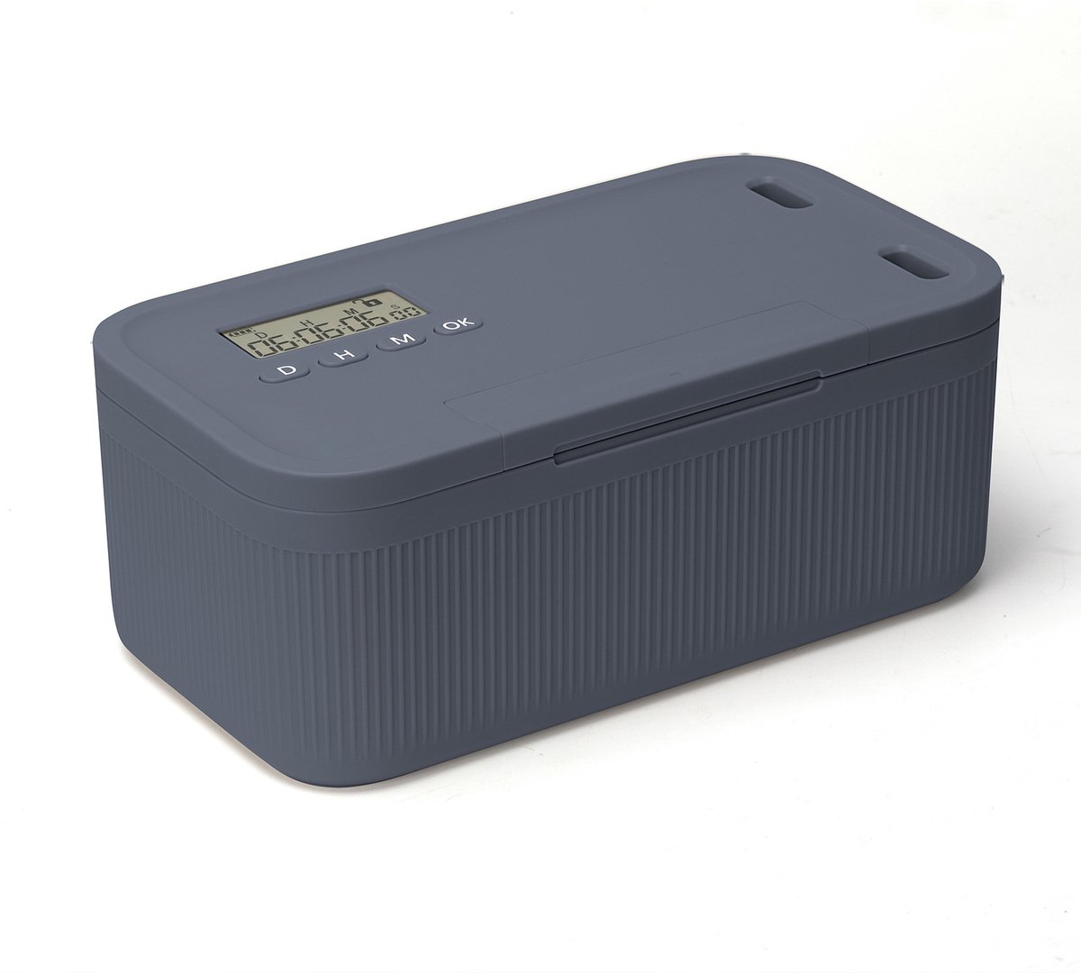 Professionele time-lock box met timer, grijsblauwe telefoongevangenis van 23,9 x 13,1 x 9,6 cm – Compacte opbergkluis voor smartphones en gameapparaten voor meer focus en zelfdiscipline