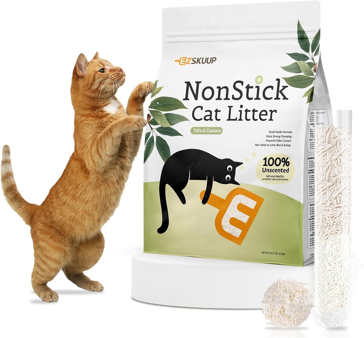 SnelShoppen - Non-Stick Ultra Clumping Kattenbakvulling 4.1kg - Klontvormende, Geurabsorberende Kattenbakvulling voor Huiskatten - Ideaal voor Thuisge