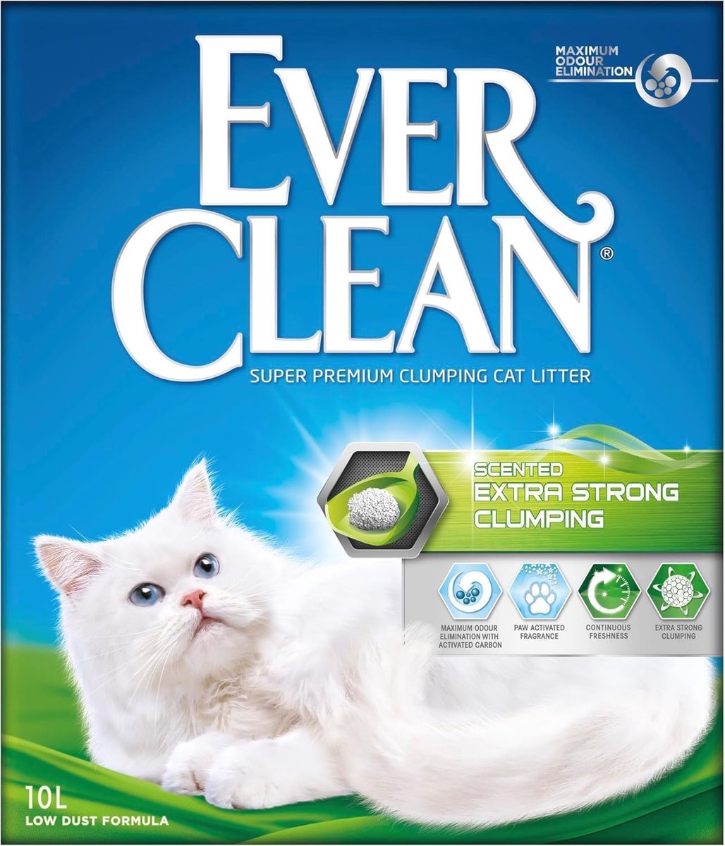 Thijox - Ever Clean Kattenbakvulling 10L - Klorend, Geurabsorberend, Extra Sterk, Klonterend, Voor Binnengebruik, Ideaal voor Kattenliefhebbers