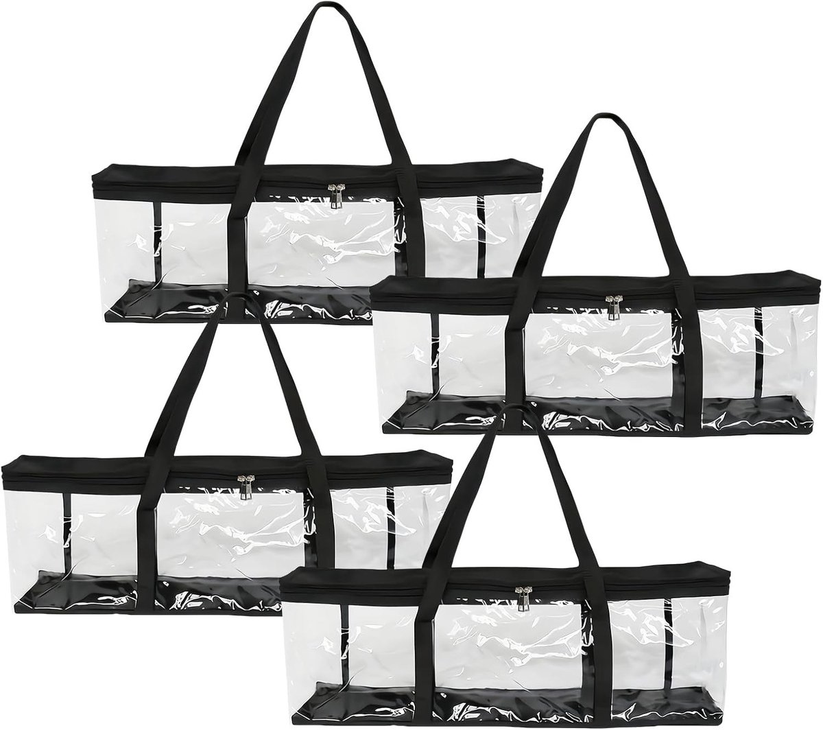 Transparante Opbergzakken voor DVD's en CD's, Stevige Handvatten, Stapelbare Media Cases voor BluRay, Films en Videogames (4 stuks)