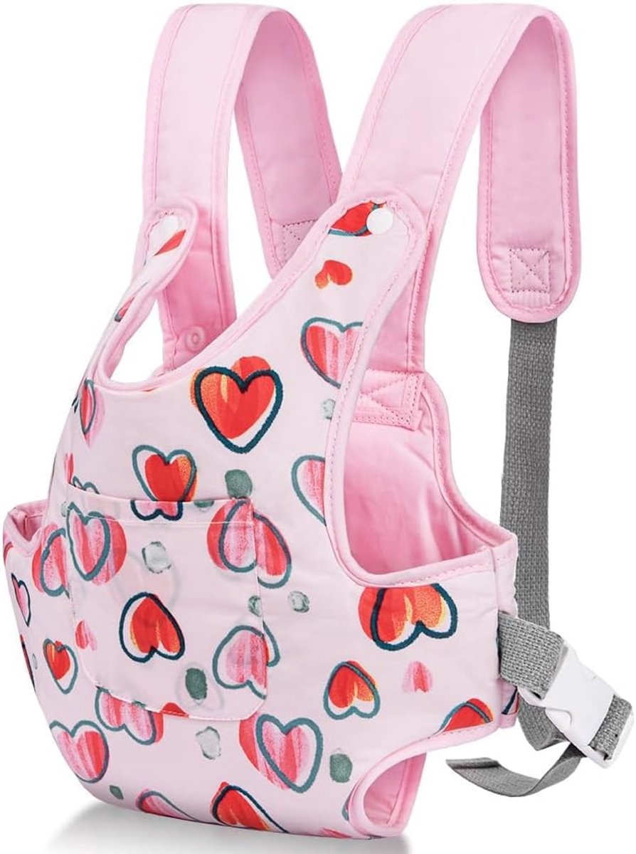 Zachte Katoenen Draagzak voor Poppen, Verstelbare Schouderbanden voor Voor- en Achterdragen, Geschikt voor 14 tot 18 Inch Poppen, Ideaal Speelgoed voor Kinderen en Accessoires voor Poppenliefhebbers