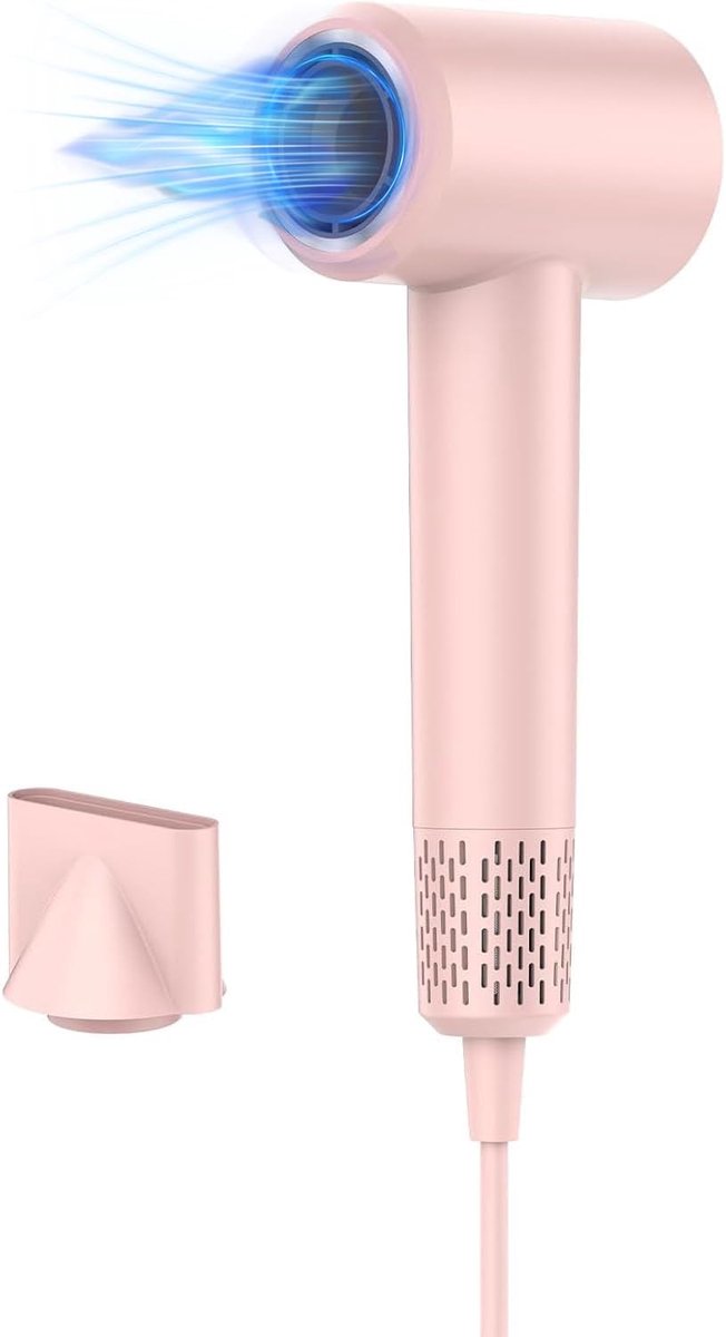 Thijox - Professionele Haardroger - 1500W Hogesnelheid Föhn met 200 Miljoen Negatieve Ionen, 36m/s Luchtstroom, Laaggeluid 59 dB, Roze, Ideaal voor Th