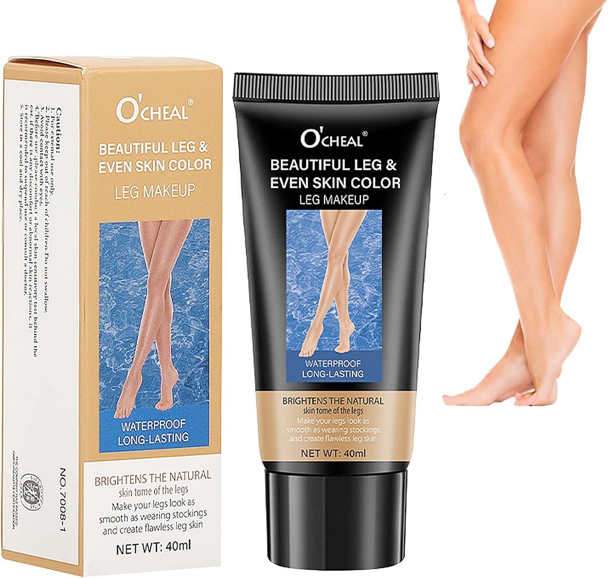 SnelShoppen - 2pcs Waterproof Leg Makeup Zonder Overdracht, Waterproof Crème voor Varicose Venen, Medium Gouden Make-up (#02) voor Feest en Dagelijks