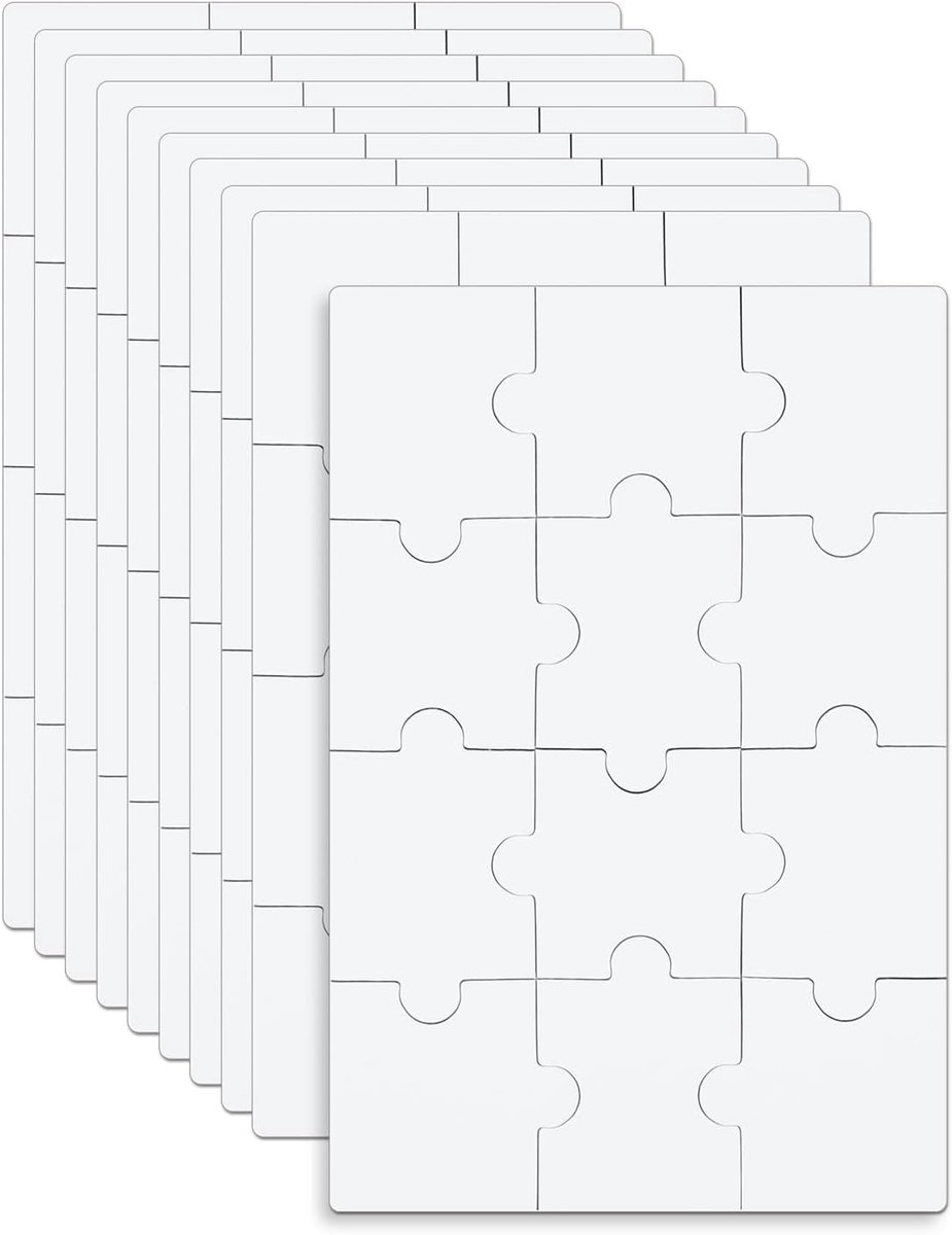 Puzzels 10x15cm - 12-delige lege puzzelset - maakbare puzzels - voor creatieve activiteiten - ShopVlot
