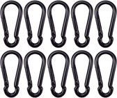 BCF-Products - Karabijnhaak - 8x80mm - 10 stuks - Zwart - Musketonhaak - Carabiner