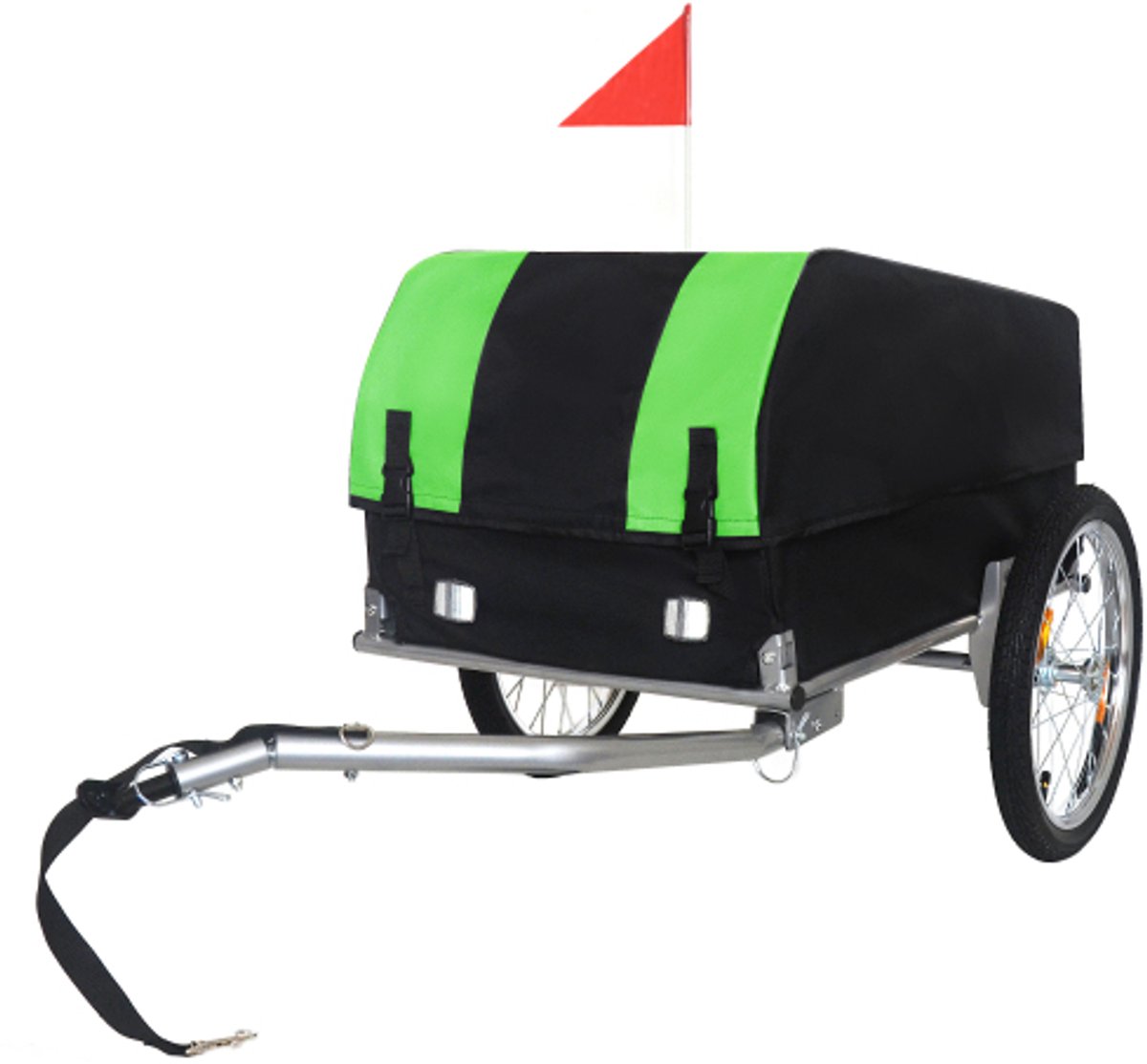 STILVORA Fietskar – 40 Kg Draagvermogen – 69 x 48 x 34 cm – Staal – Groen Zwart – Opvouwbaar Voor Boodschappen En Kamperen