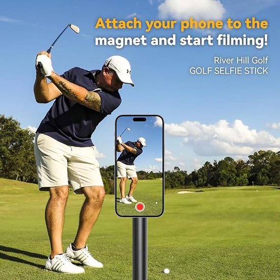 Thijox - Golf-monopod, verstelbare golf-swing mobiele telefoonhouder, magnetische selfiestick met spike-houder, ideaal voor golfen en buitenactiviteit van thijox — afbeelding 5