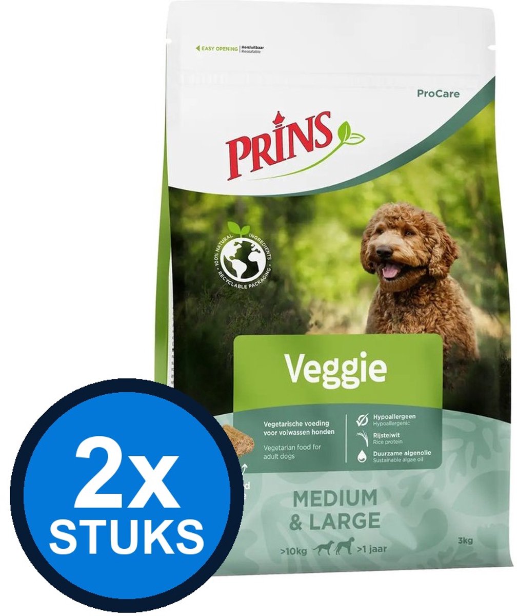 2x Prins - ProCare veggie 3kg - Hondenvoer - 3 kg