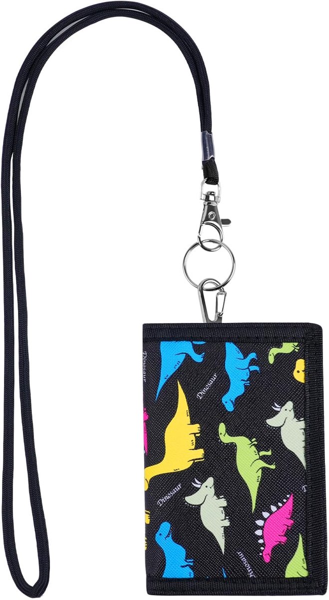 SnelShoppen - Kinderen Portemonnee, Cartoon Waterdichte Portemonnee, Drie Compartimenten met Kaartvakjes en Lanyard, Reisdocumenten Portemonnee voor J
