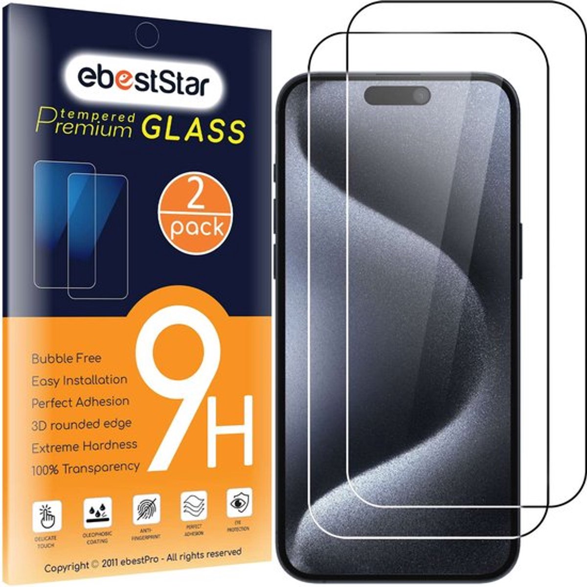 ebestStar - {2 Stuks} Gehard glas geschikt voor iPhone 15 Plus, iPhone 15 Pro Max Apple, Screen Protector Cover, Schermbeschermer Tempered Glass