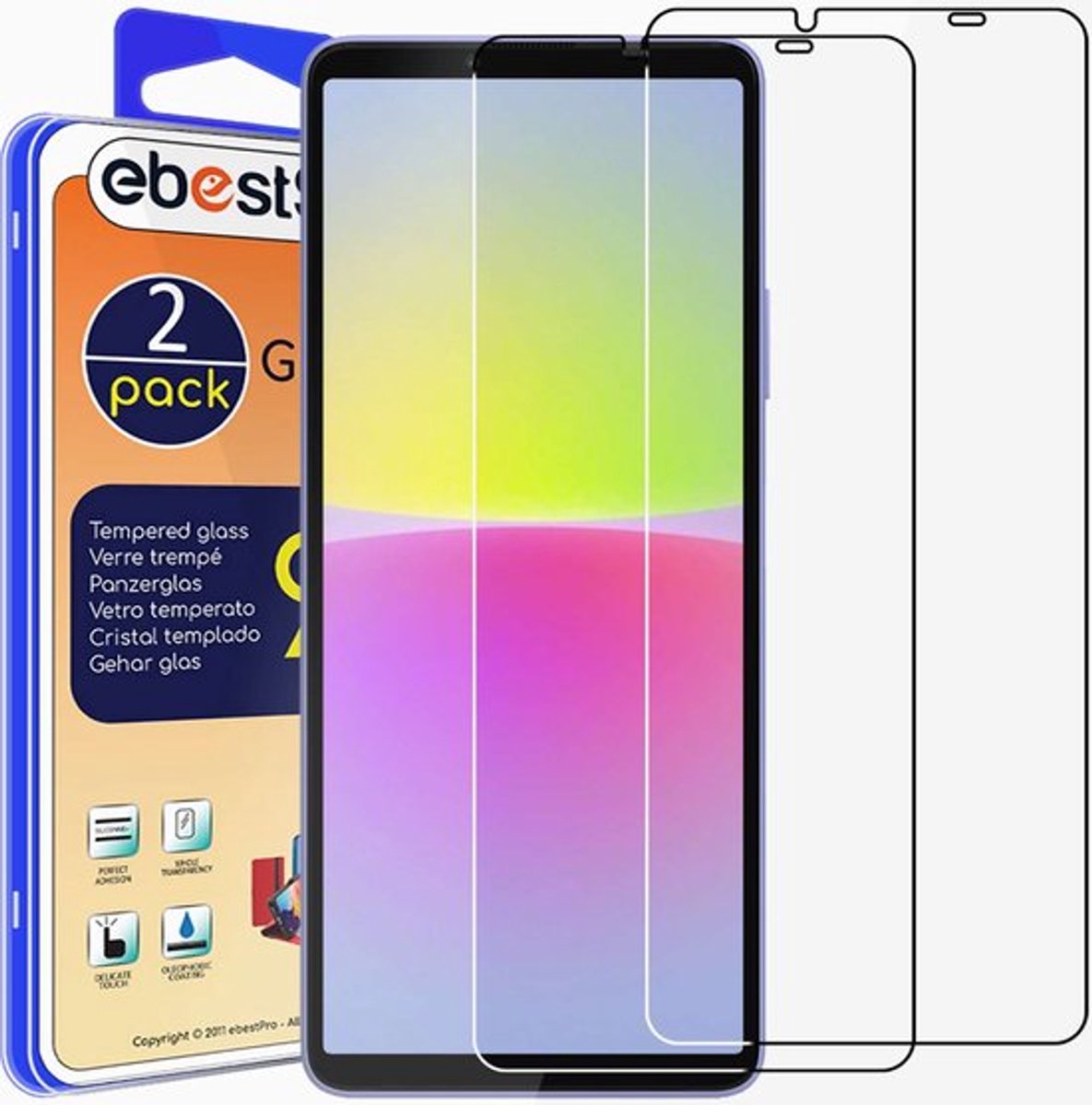 ebestStar - {2 Stuks} Gehard glas geschikt voor Sony Xperia 10 V, Screen Protector Cover, Schermbeschermer Tempered Glass