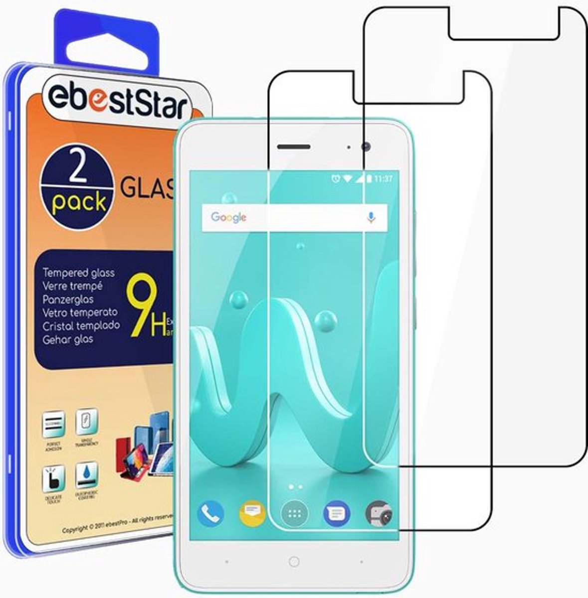 ebestStar - {2 Stuks} Gehard glas geschikt voor Wiko Jerry 2, Screen Protector Cover, Schermbeschermer Tempered Glass